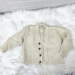Vintage Unisex Kids Spurs Cream Knit Cardigan Sweater